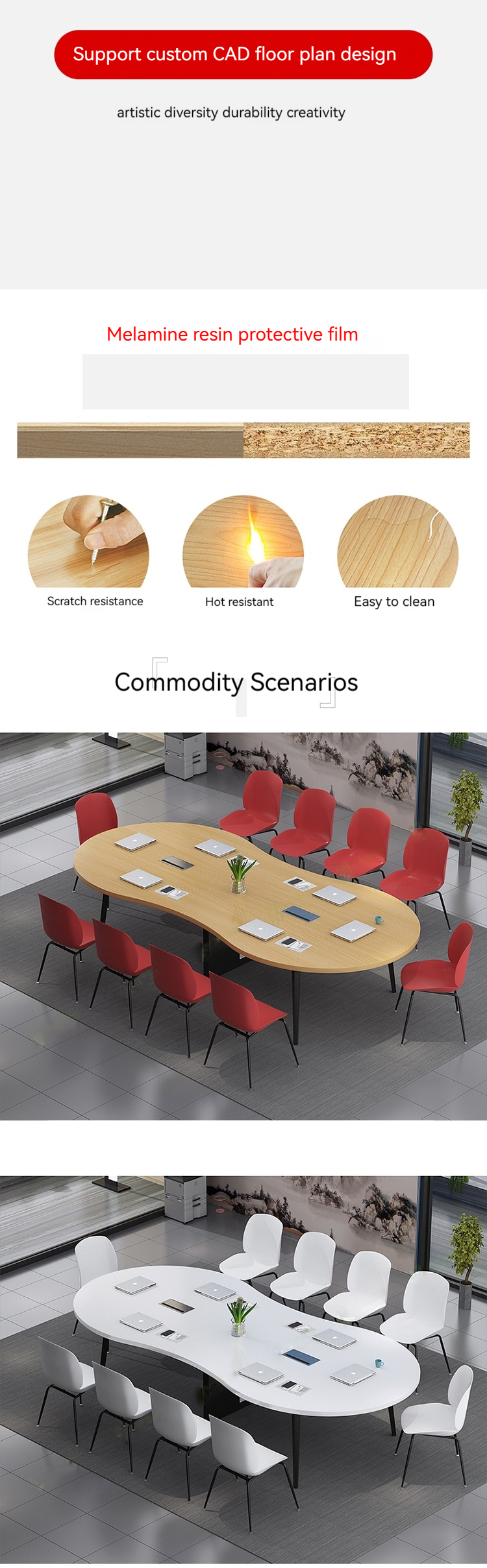Modern Training Table and Chair Set for Productive Negotiations in Conference Rooms