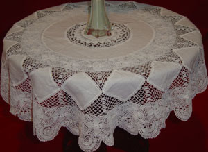 christmas tablecloths cotton and linen, Tablemat, Corcheted Lace Table linen, Tablecloth