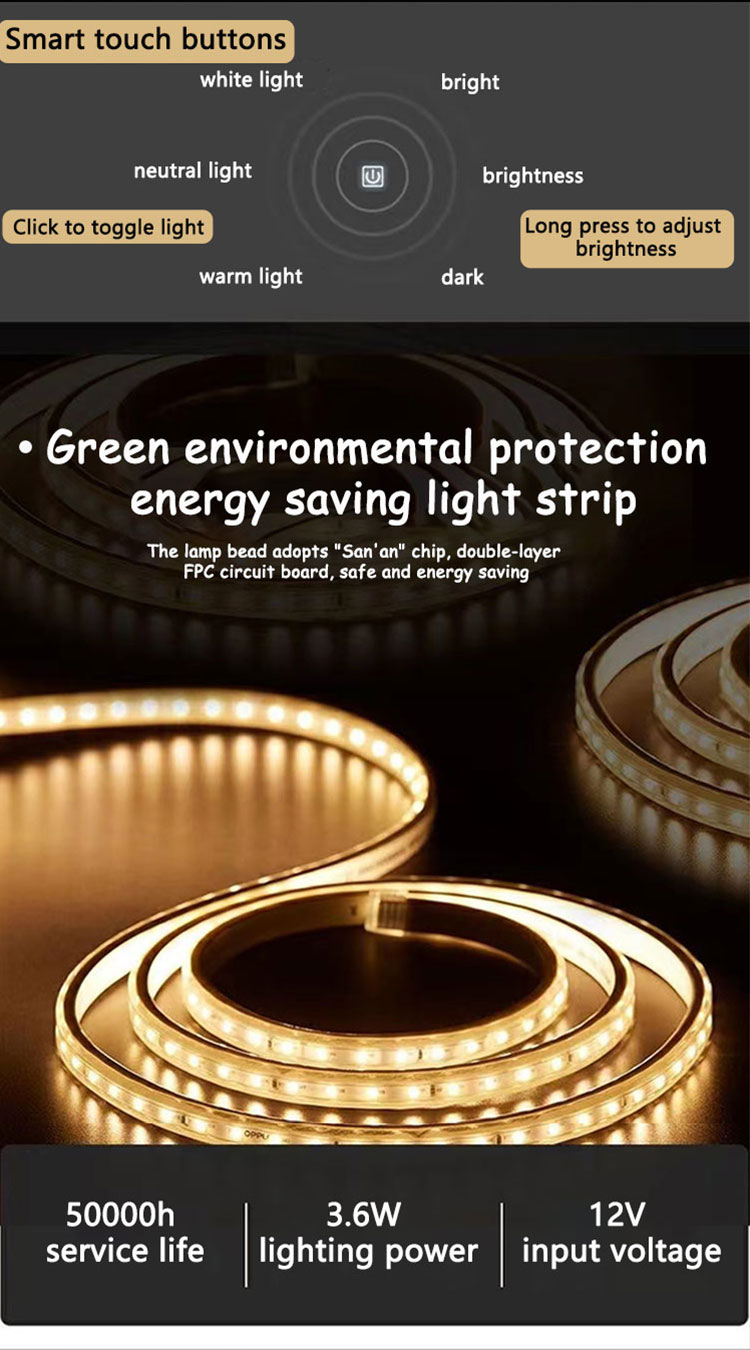 Modern Smart Mirror with High Brightness LED Strip Lights Illuminated and Defogging