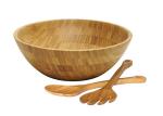 Eco-friendly Personalized Custom Logo Bamboo Salad Set with Servers