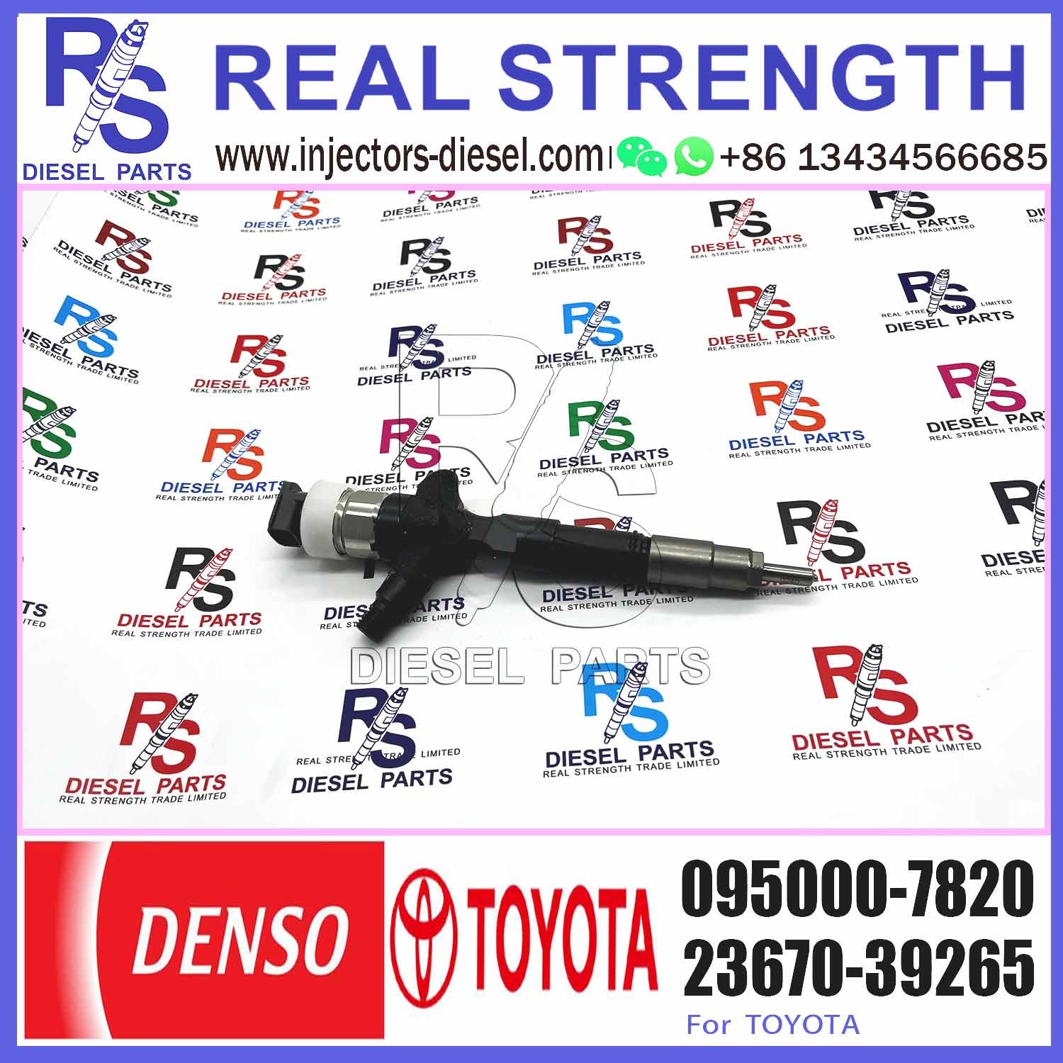 Common Rail Inyectores Diesel Auto Engine Systems Fuel Diesel Injector 23670-39265 095000-7820 For Toyota 1KD-FTV