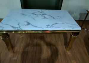 China Living Room 900mm Wrought Iron Marble Table wholesale