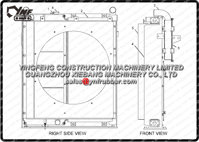 2364430 Heavy Equipment Radiators 320C Excavator Parts Aluminium Material