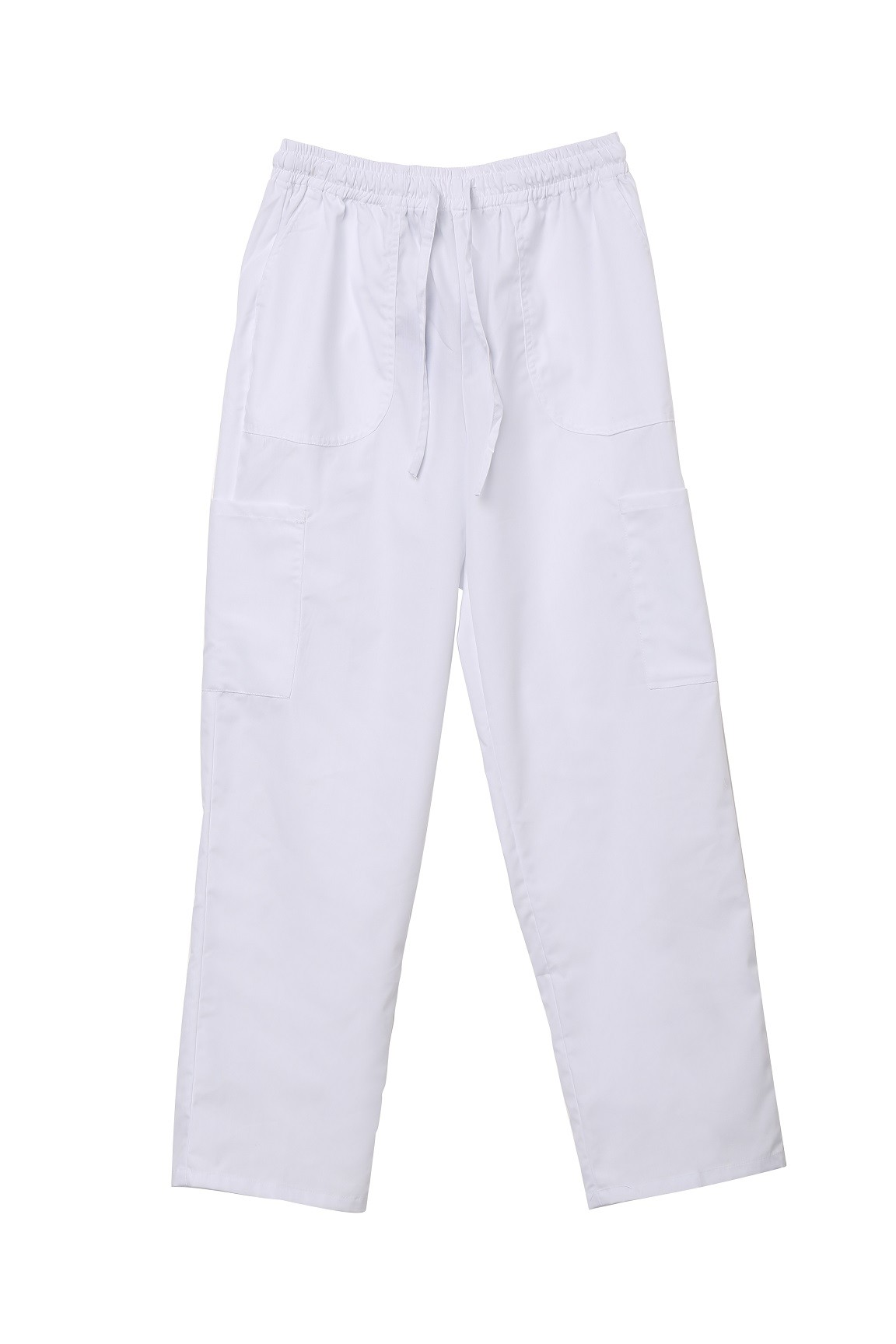 Elastic Waist Draw String White Chef Pants