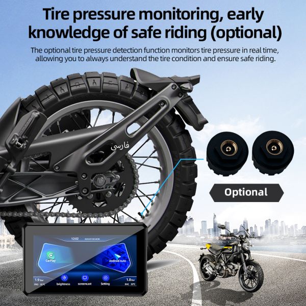 Magnetic detachable model CarPlay portable motorcycle navigation screen 5 Inch IPS Touch Screen Motorcycle CarPLay Navigation Display Waterproof IP67