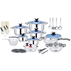 China Combination Cookware Set Stainless Steel Kitchen Soup Cooking Pot Non Stick Frying Pan wholesale