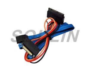 China Red Color 7+15pin 22pin SATA Cable Female To SATA Female W/ Molex IDE 4Pin Power wholesale