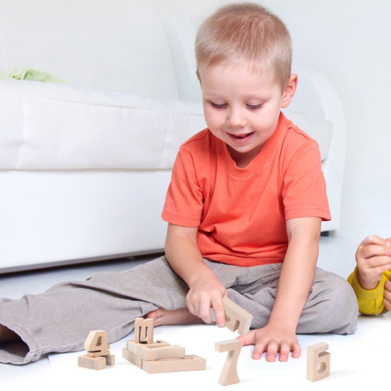 Balance Jenga Wooden Number Blocks Toys 16cm Jumbo Wooden Building Blocks