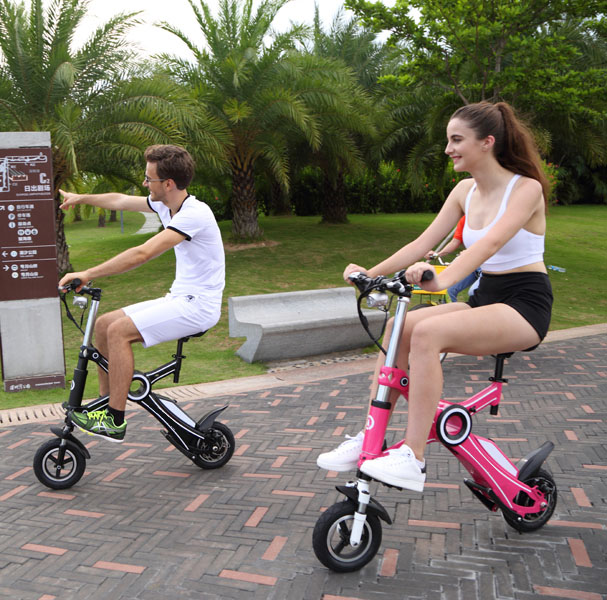 Light Weight Foldable Electric Bicycle with Seat , Electric Bike Kit Lithium Battery