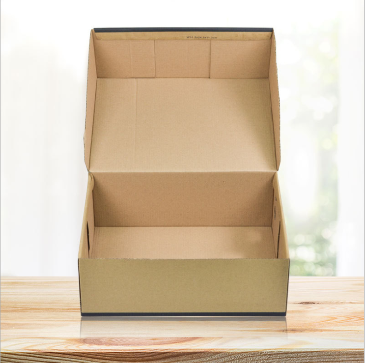Custom Printing Folding Corrugated Shoe Boxes Rectangular Shape With Long Service Life