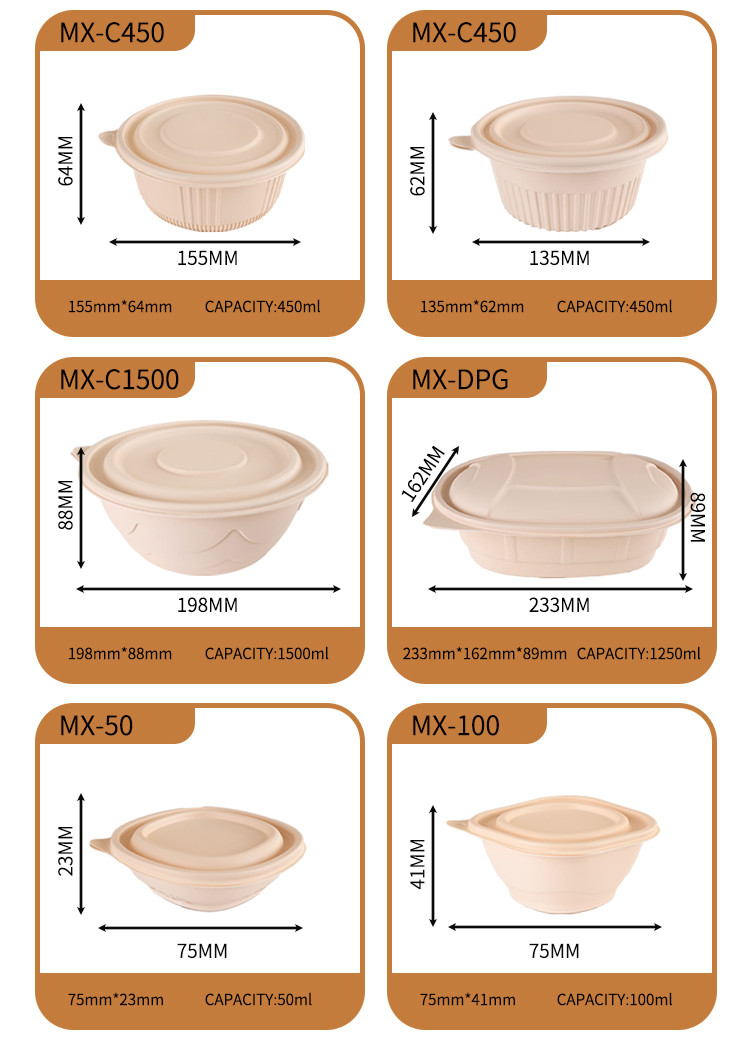 Customized Logo Printed Cornstarch Tableware Including Plates Bowls Tray