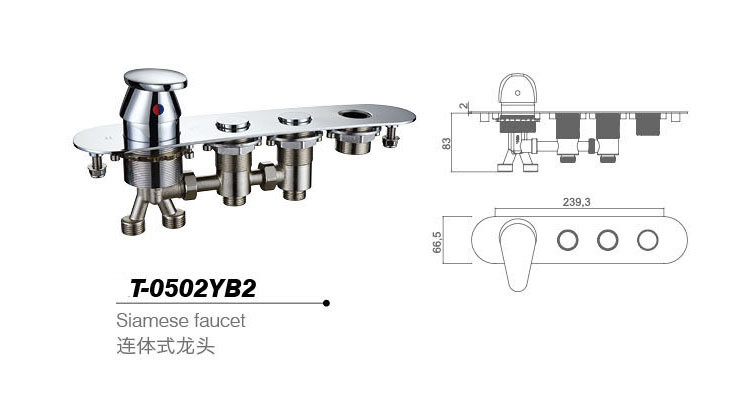 Bathtub mixer,Faucet,cold/hot water basin tap T-0502YB2
