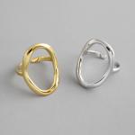 Lanciashow 925 Sterling Silver Jewelry Open Ring Simple Geometric Irregular