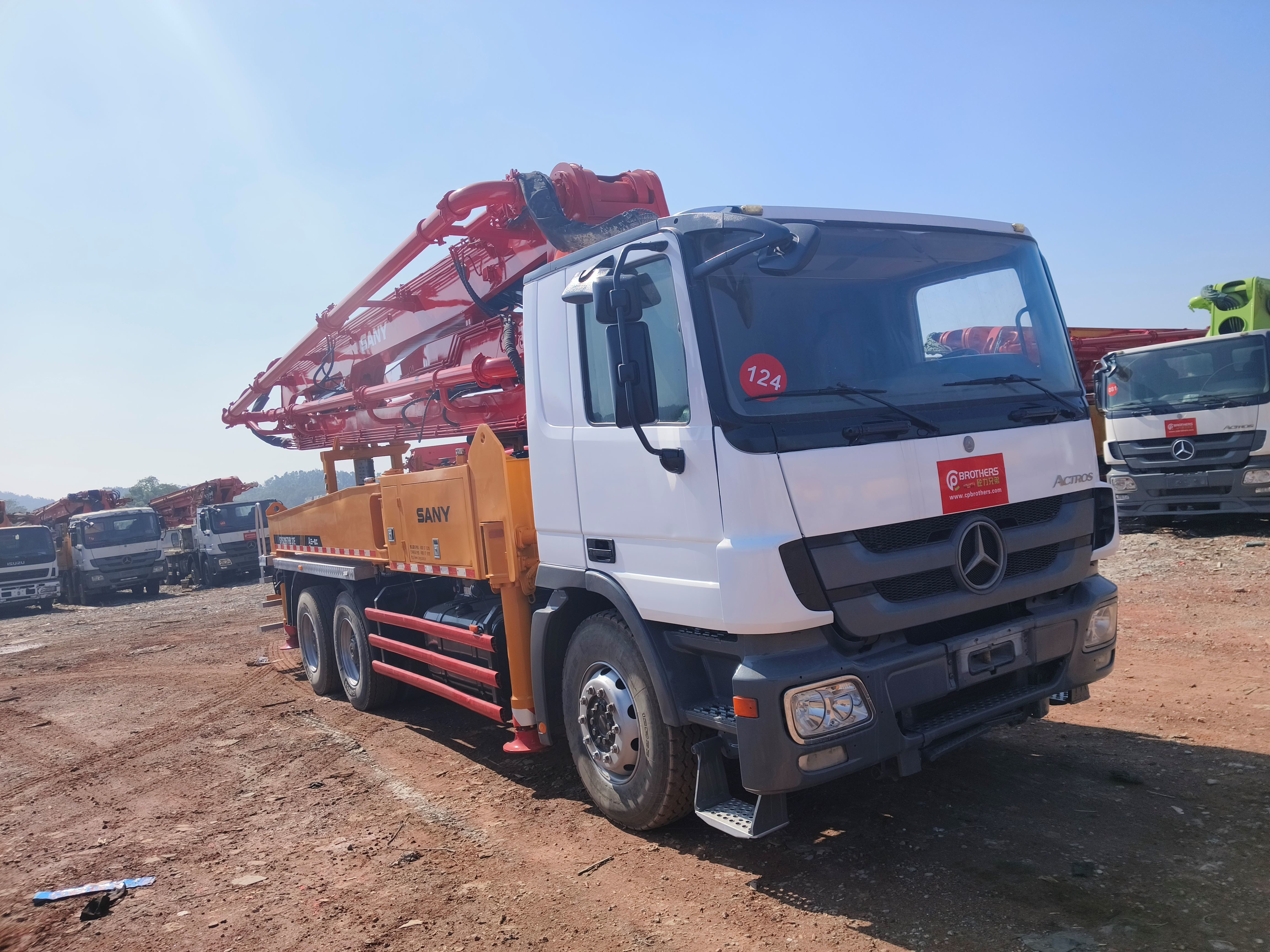 Refurbished SANY 37m Concrete Pump Installed On Mercedes-Benz Chassis Factory Stock For Sale