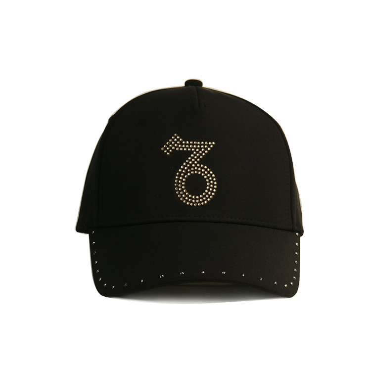 Rhinestone Cotton 5 Panel Baseball Cap Sun Proof 58cm For Adult Eco Friendly