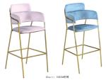 Flannel Fabric Wrought Iron 44cm 105cm Gilt Bar Stools