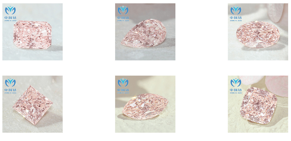 Synthetic CVD Lab Grown Cherry Pink Diamonds 2.3ct-2.99ct Radiant Cut