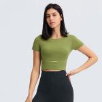 Women Slim Fit Activewear T Shirts Light Weight Naked Feeling Padded T Shirt