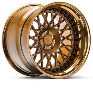China A6061 Aluminum Forged Wheels 2 Piece In High Gloss Polished Bronze For Luxury Car wholesale