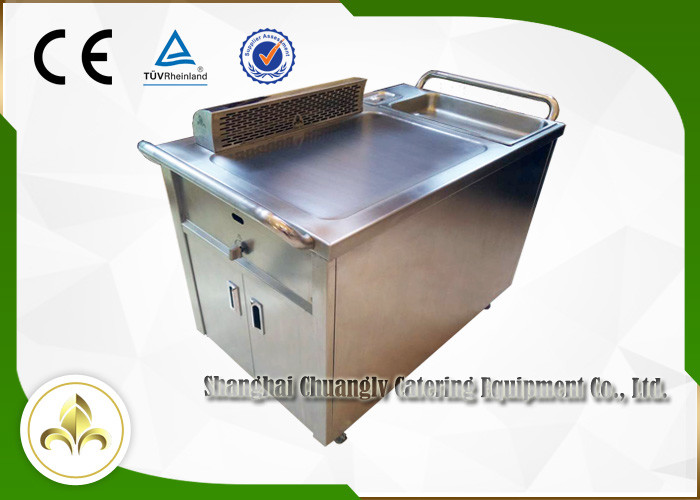 Black Japanese 1200mm Teppanyaki Grill Cooking Equipment / Restaurant Electric Teppanyaki Plate