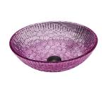 395mm Crystal Wash Basins Round 130mm Purple Bathroom Bowl Basin