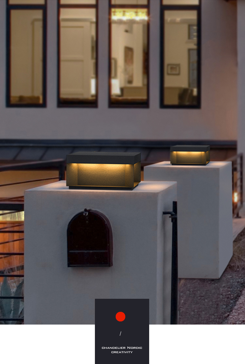 3000K Easy Install Stainless Steel Solar Pillar Light , Columns LED Outdoor Solar Lights