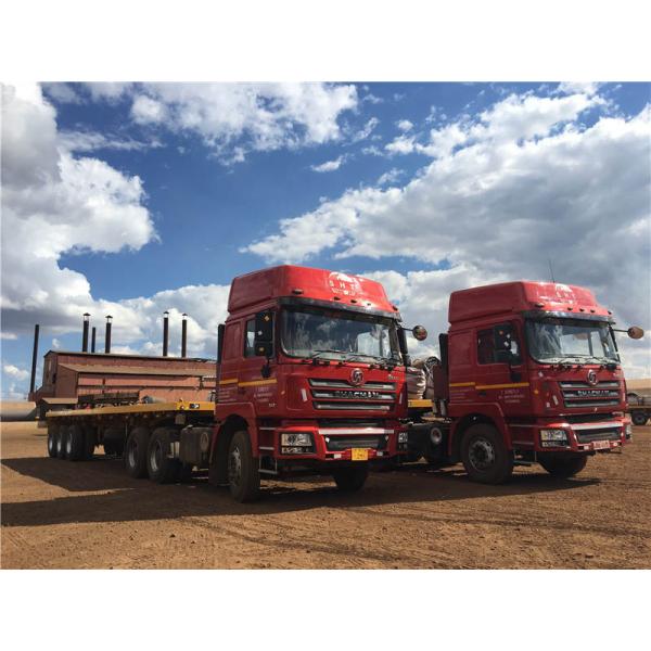 10 Tires SHACMAN Tractor Head F3000 X3000 M3000 Engine With Flatbed Semi Trailer