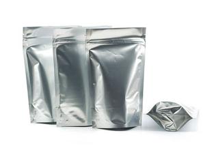 China 250g Black Coffee Silver Plastic Pouch Packaging With Reclosable Zipper wholesale