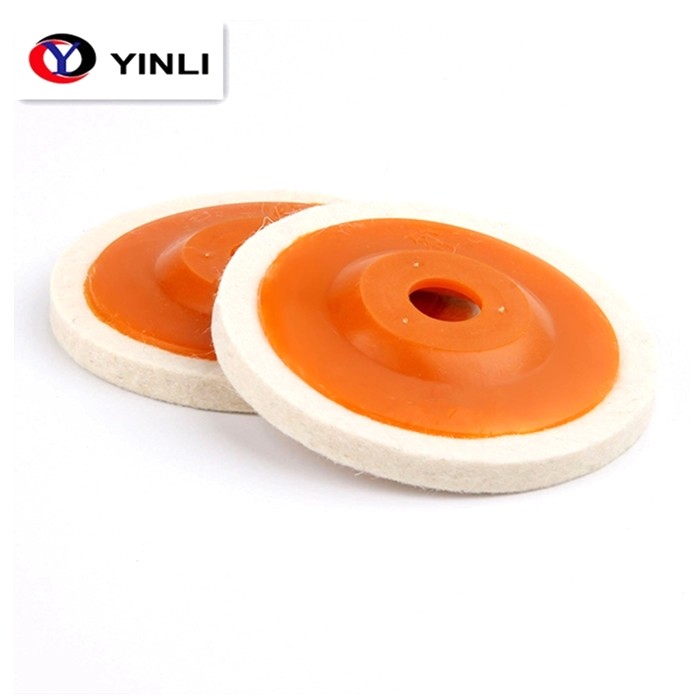 4 Inch 100mm Wool Buffing Wheel No Noise With Plastic Backing