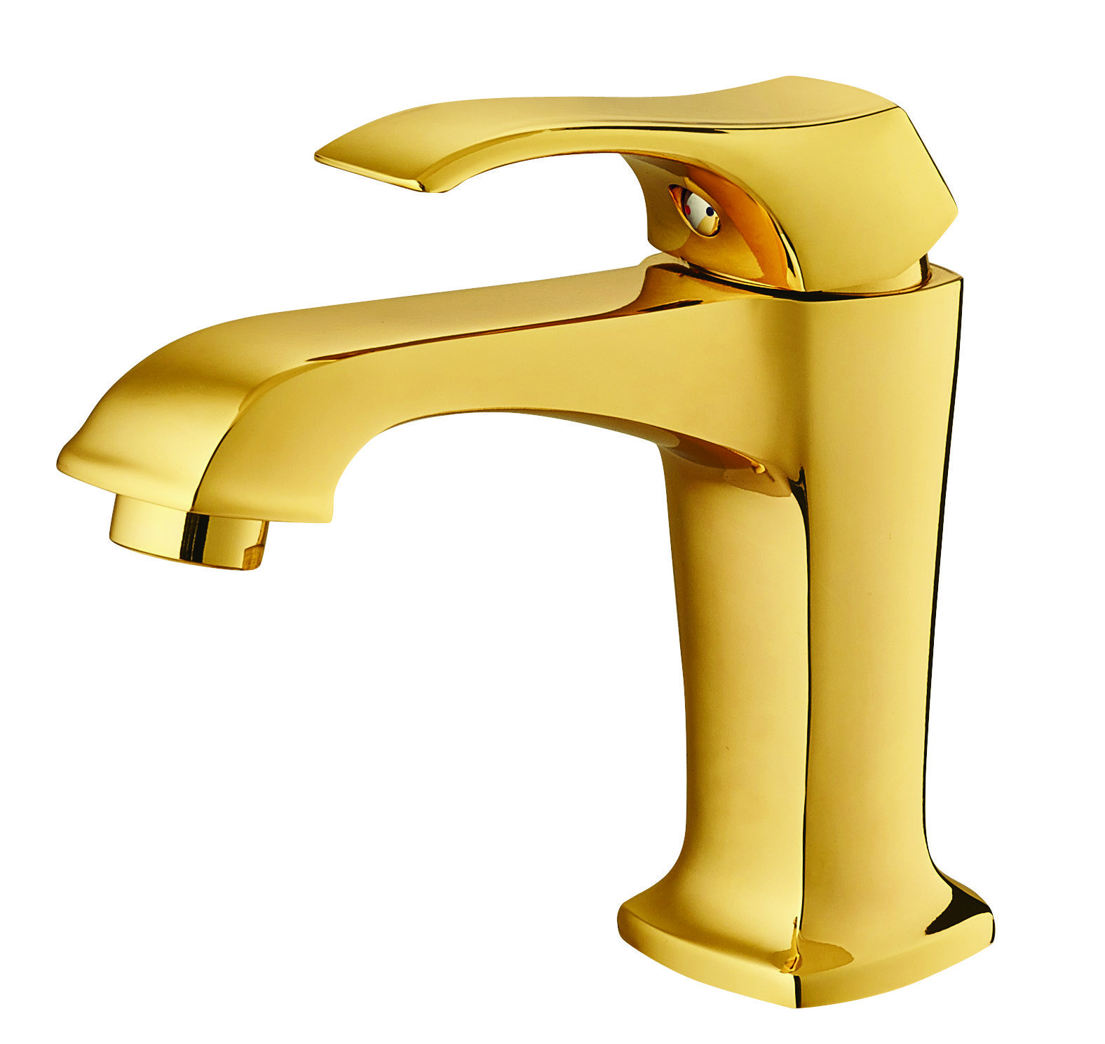 Light Gold Wash Basin Faucet One Handle Lavatory Faucet Leak Resistant