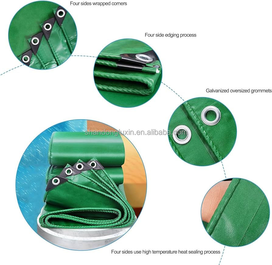 Coated Super Heavy Duty PVC CANVAS Tarpaulin Vinyl Tarps with Logo Printing Capability