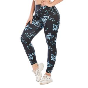 China Moisture Wicking Girls Patterned Yoga Pants Anti UV Polyester Spandex Workout Leggings wholesale