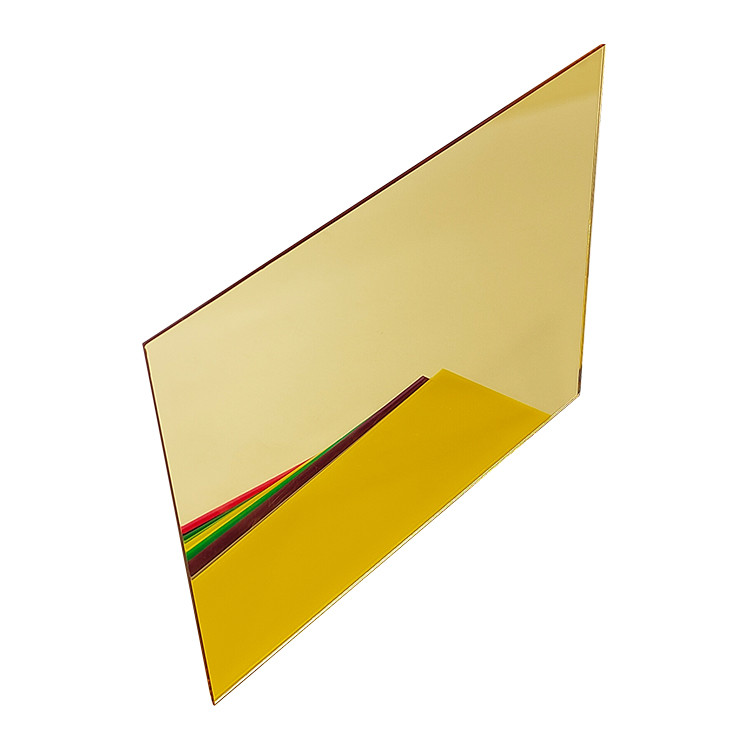 1220x2440mm Golden Mirror Acrylic Sheet 0.8mm Thick Colored Mirror Sheets