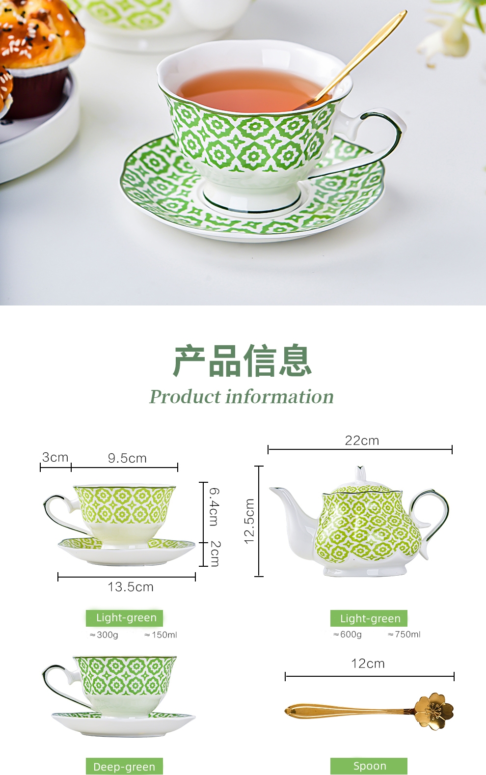 Ceramic Teapot Set Japanese Style Porcelain Tea Pot With Cup Saucer Metal Holder Stand