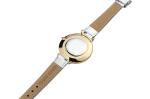 Private Label Ladies Stainless Steel Watches With Genuine Leather Strap