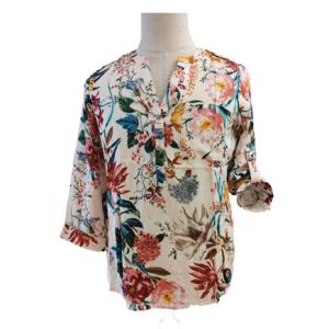 China Stain Printed M Loose Fit Ladies Casual Blouse wholesale