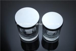 China best sale glass candle holder with metal lid wholesale