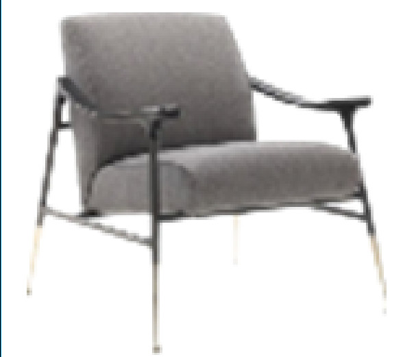 Abrasion Proof New Chinese Style Furniture Upholstered Grey Fabric Arm Chair 618*785*860mm