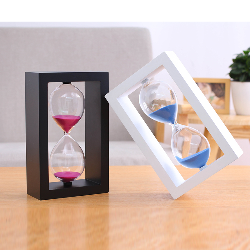 Decorative Wooden Hourglass Sand Timer 10 15 30 Minute For Business Gifts