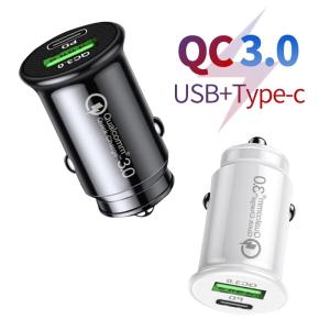 China 20W USB C Dual Port Car Charger QC3.0 Mini Lighter Slot PD wholesale