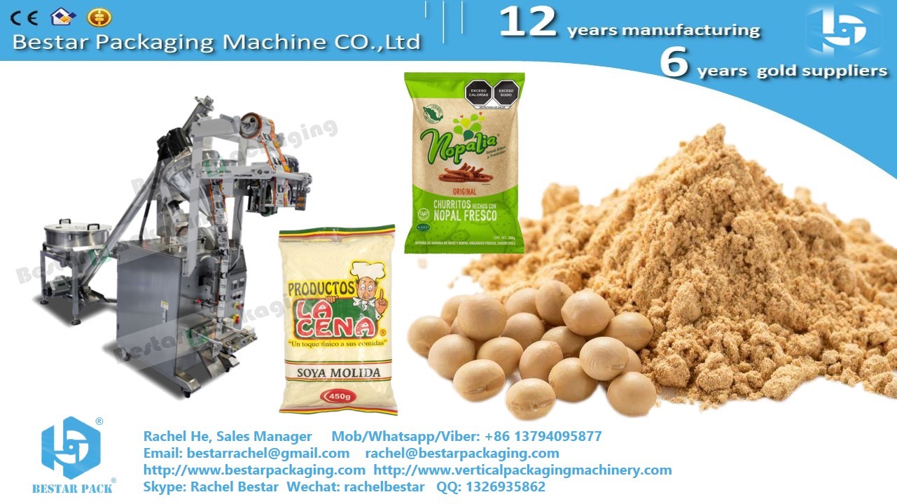 How to pack powder flour to three side sachet BSTV-160F