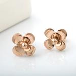 Rose Shape Stainless Steel Earrings, Fashion Jewelry Rose Gold Earring