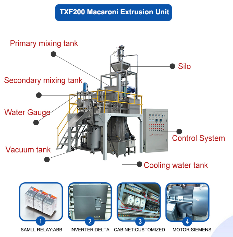 Low Energy High Speed Pasta Macaroni Wheat Flour Making Processing Machine for Home