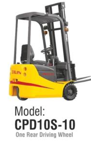 China Three Wheel Electric Forklift Truck 1 Ton Loading Capacity Small Turning Radius wholesale
