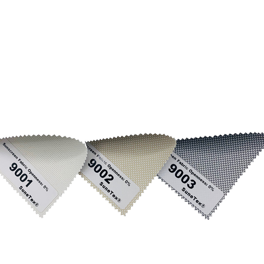 Motorized 0% Openness Blackout Polyester Screen Window Fabrics Pvc Coated