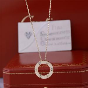 China Classic Love Necklace with 3 Diamonds in 18K Yellow Gold iconic Symbol of Love Jewelry wholesale