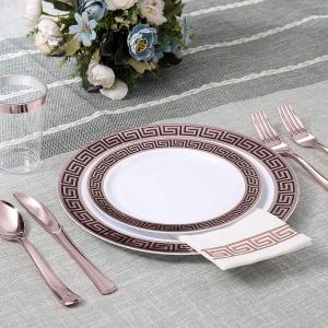 China OEM 7inch Metallic Romantic Gold Foil Paper Plate SGS Certificated wholesale