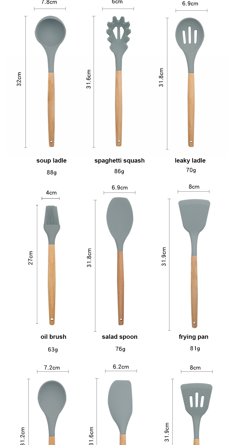 Food Grade Silicone Kitchen Utensil Set Cooking Tool Kitchen Set