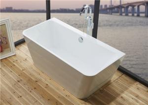 China Glossy Solid Surface Acrylic Free Standing Bathtub Indoor Square Shaped wholesale