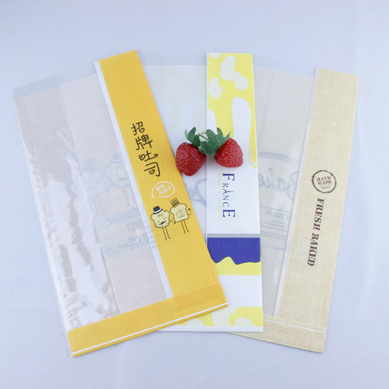 Food Grade Greaseproof Paper Sandwich Bags , Printed Foil Lined Paper Food Bags